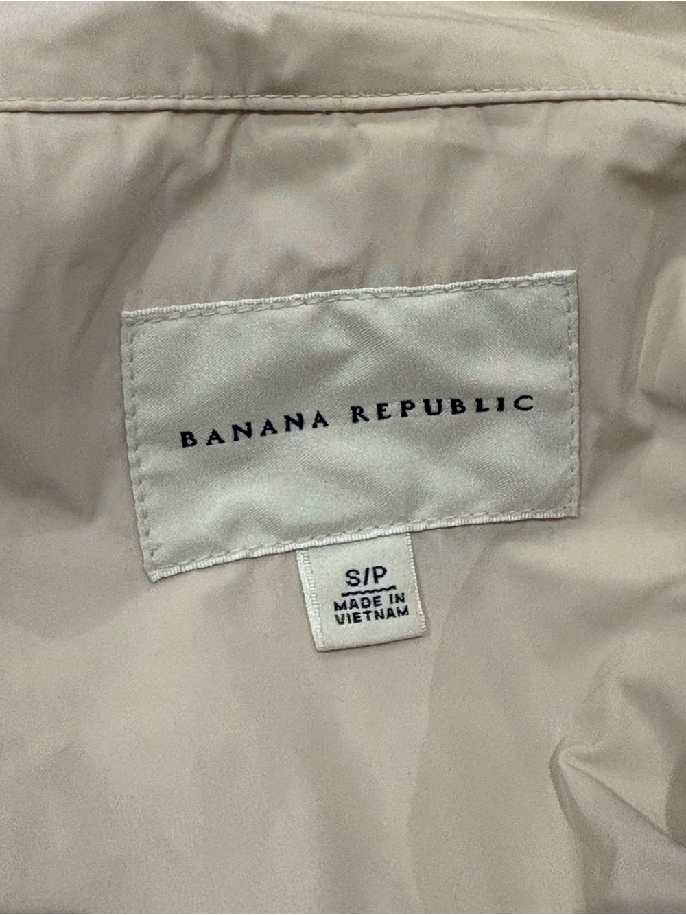 Banana Republic Women's Cream Lightweight Anorak Jacket with Ruffle Collar, Sz S - Picture 3 of 10